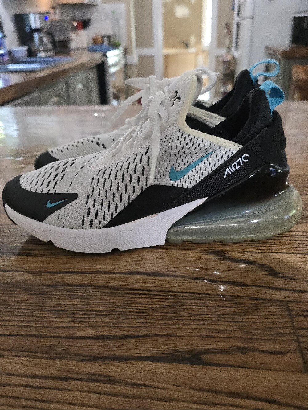 Nike Air Max 270 Dusty Cactus GS 5.5Y Womens 7 White Black Teal Sneakers